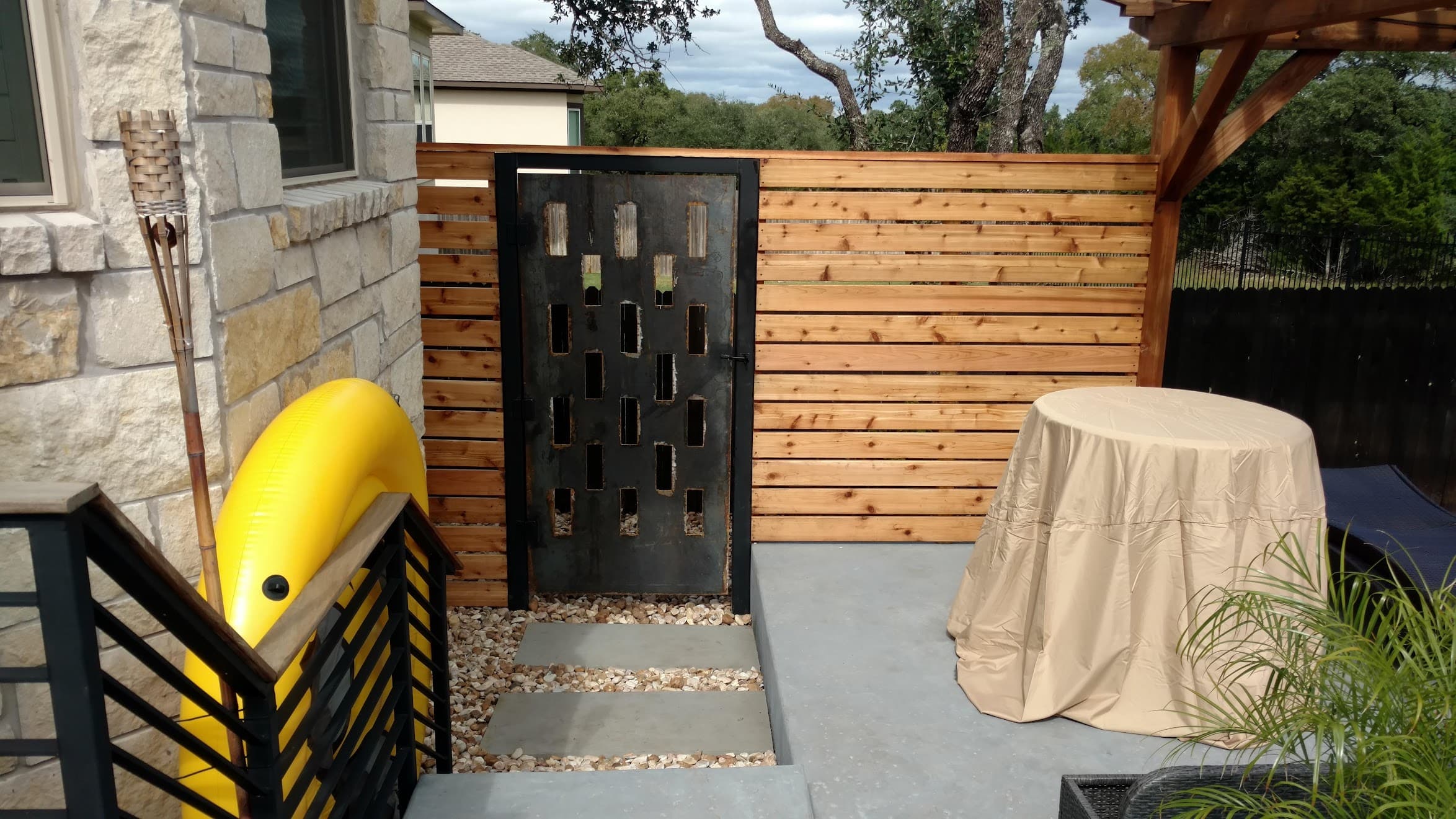 Custom Cor-Ten steel fencing, modern, durable, and maintenance-free property boundary solution