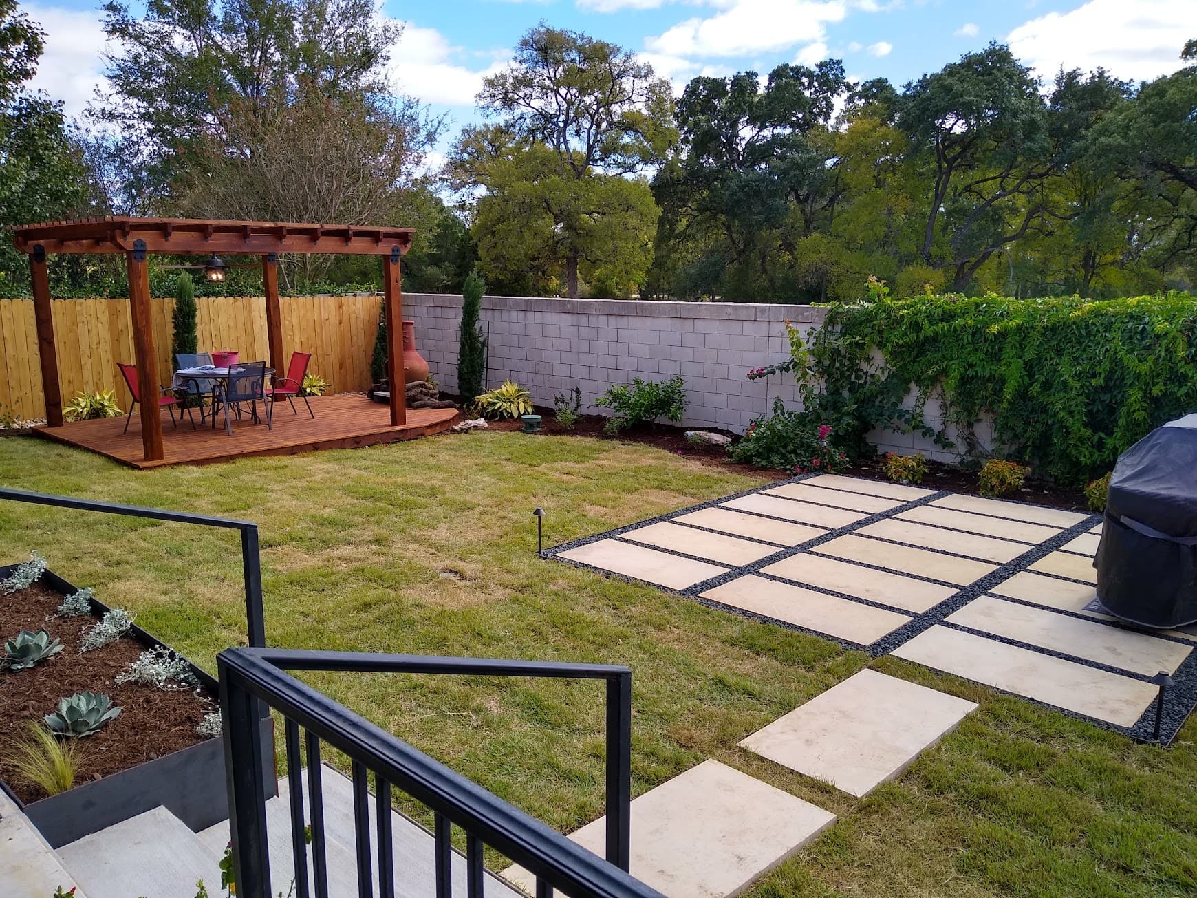 Complete backyard hardscape transformation Austin