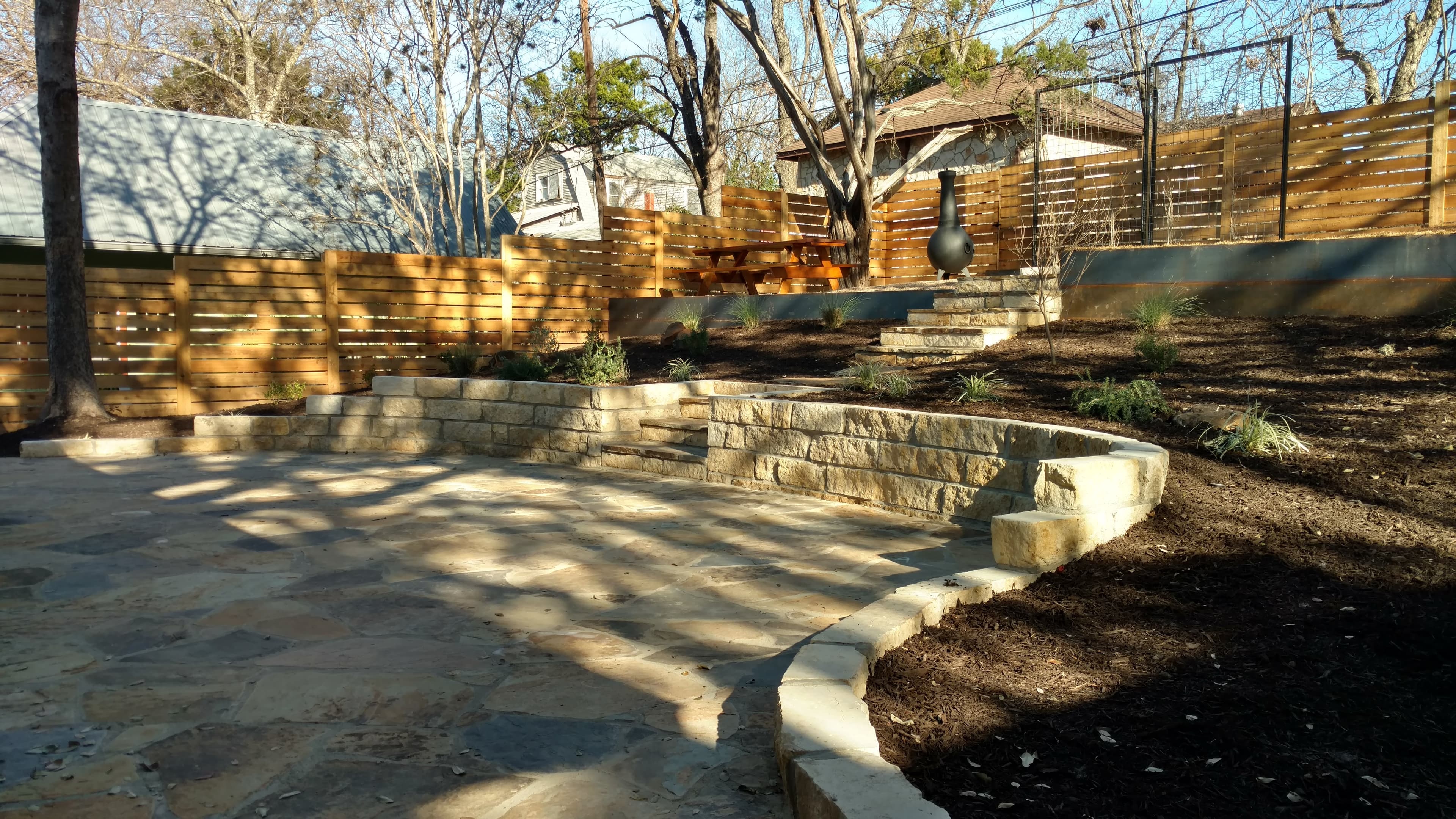 Limestone retaining wall project