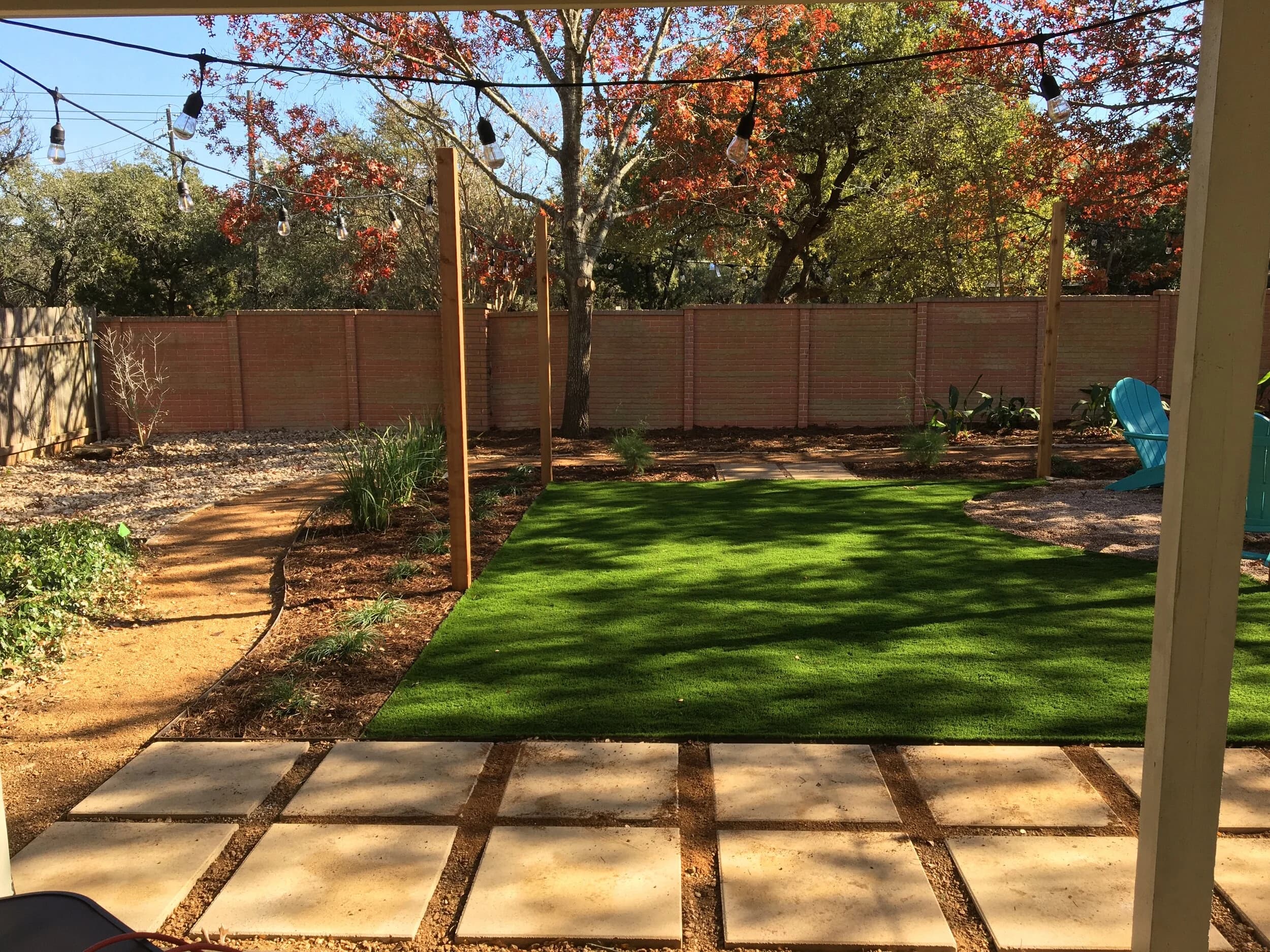 Landscape lighting at dusk