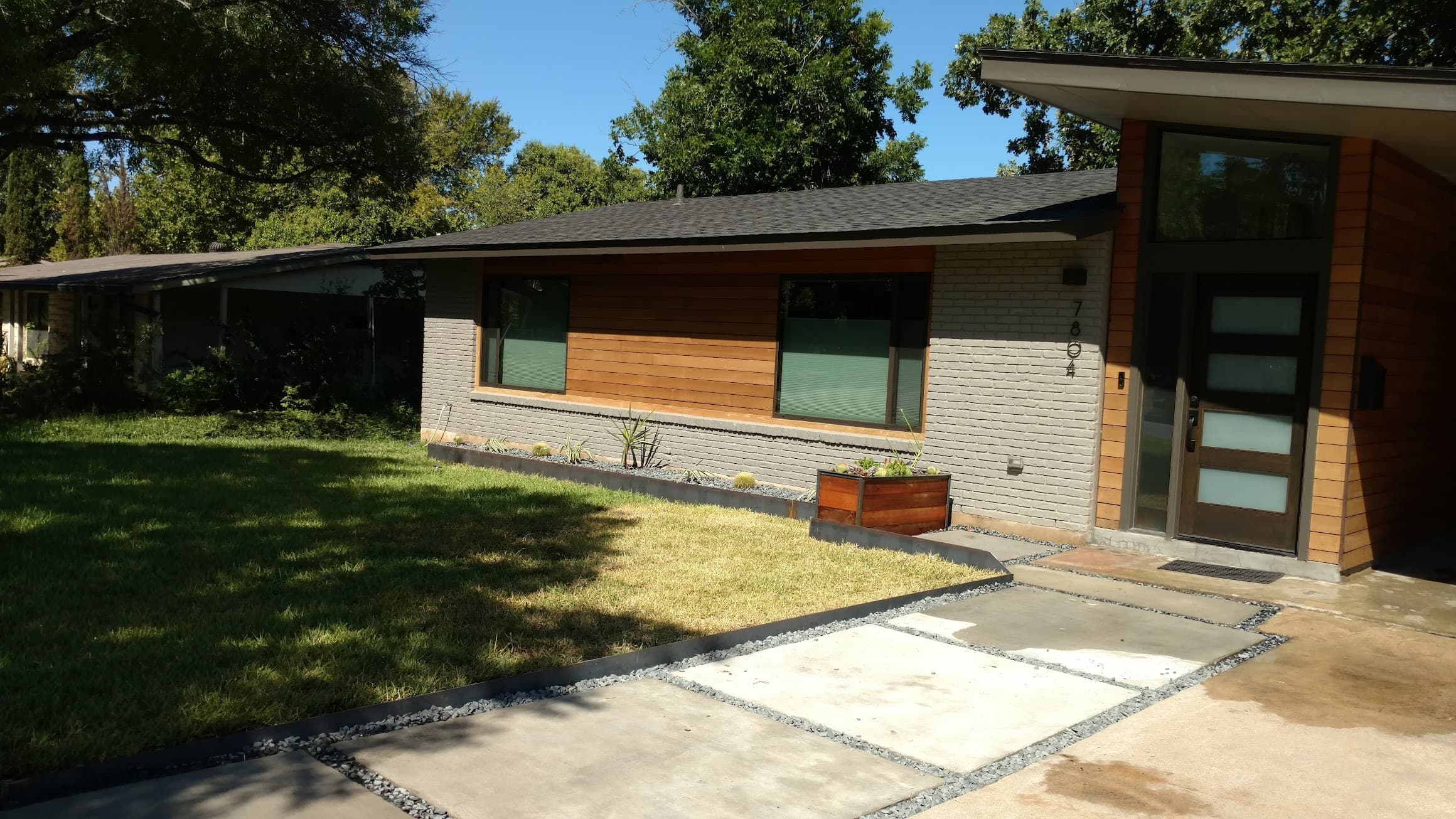 Steel and cedar planter combination Austin TX