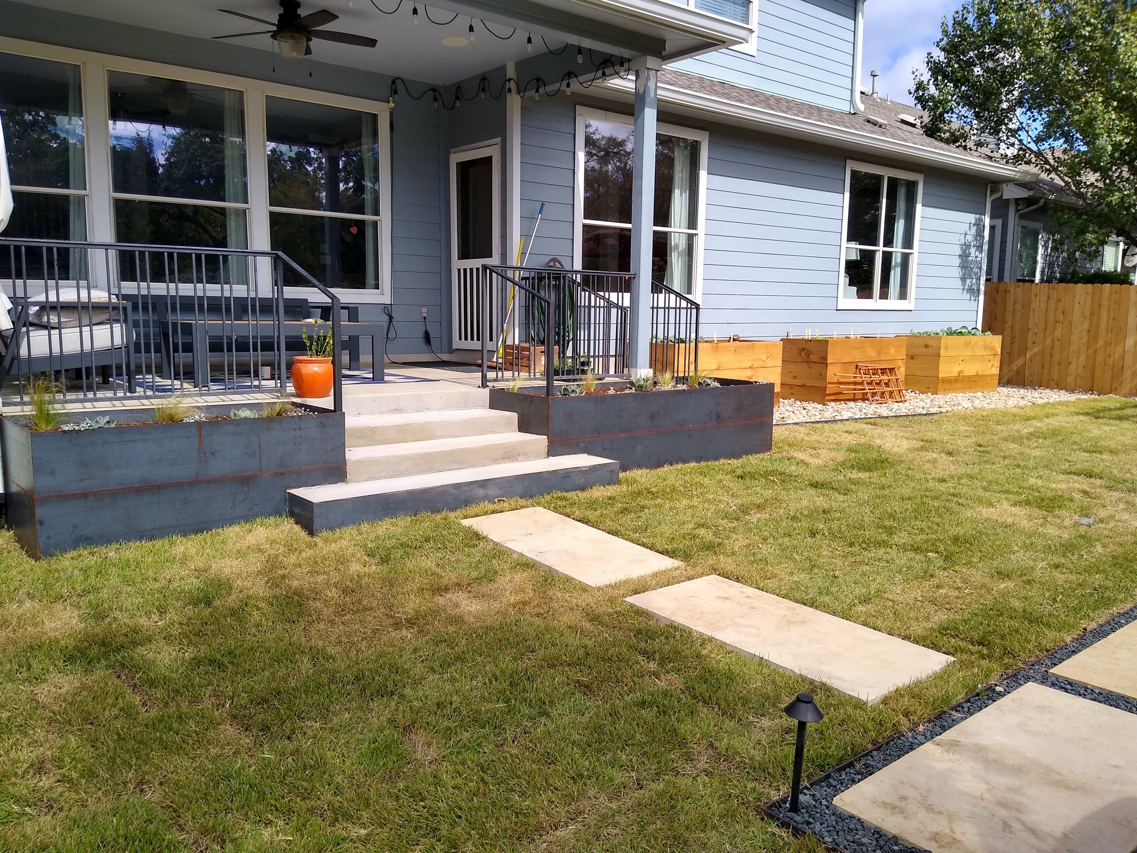 Custom steel planters Austin Texas